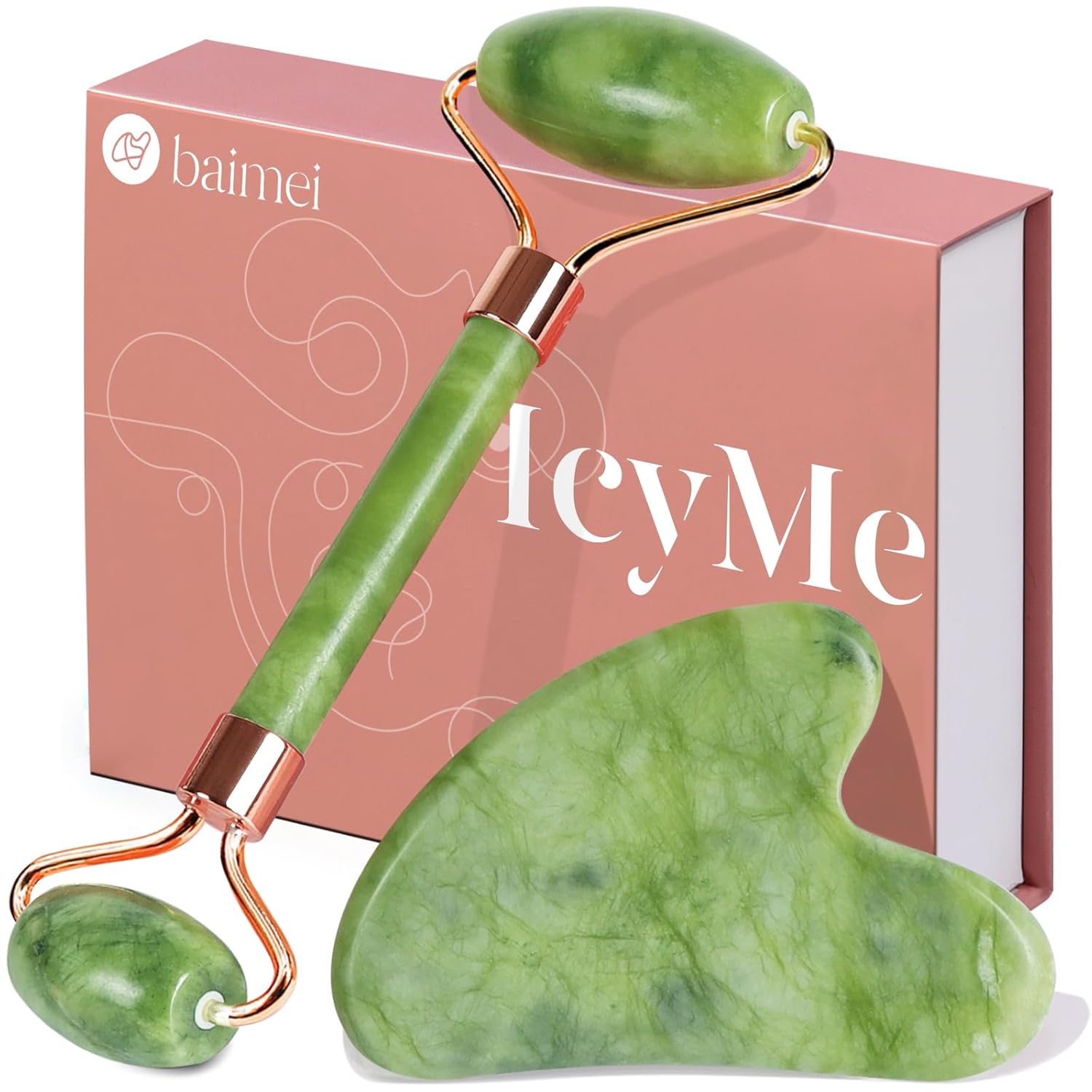 BAIMEI IcyMe Gua Sha & Jade Roller Facial Tools